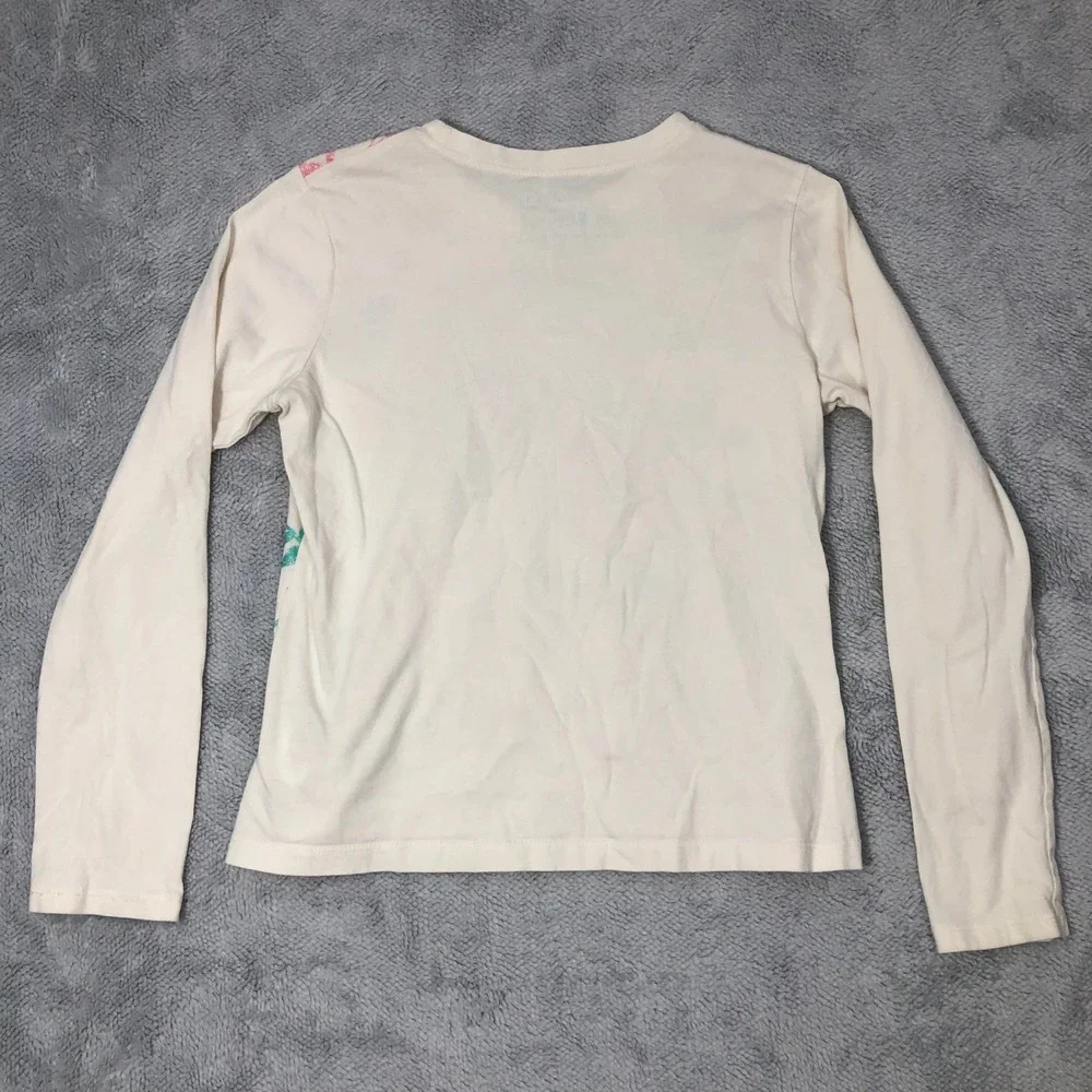 The‎ Children's Place Horse Graphic Tee Girls L 10/12 Cream Glitter Floral L/S